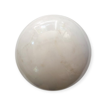 20 lb polished white marble crystal sphere with natural veining