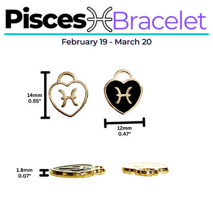 Pisces Zodiac Crystal Charm Bracelet