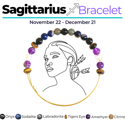 Sagittarius Zodiac Crystal Charm Bracelet