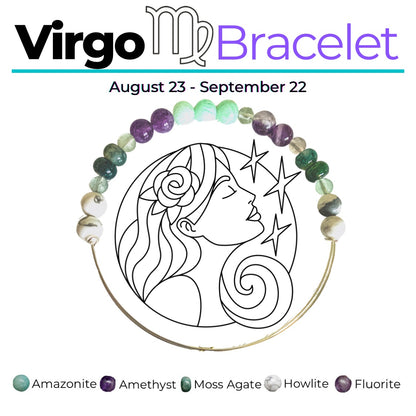 Virgo Zodiac Crystal Charm Bracelet