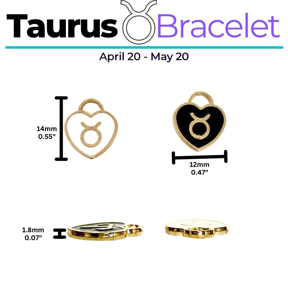 Taurus Zodiac Crystal Charm Bracelet