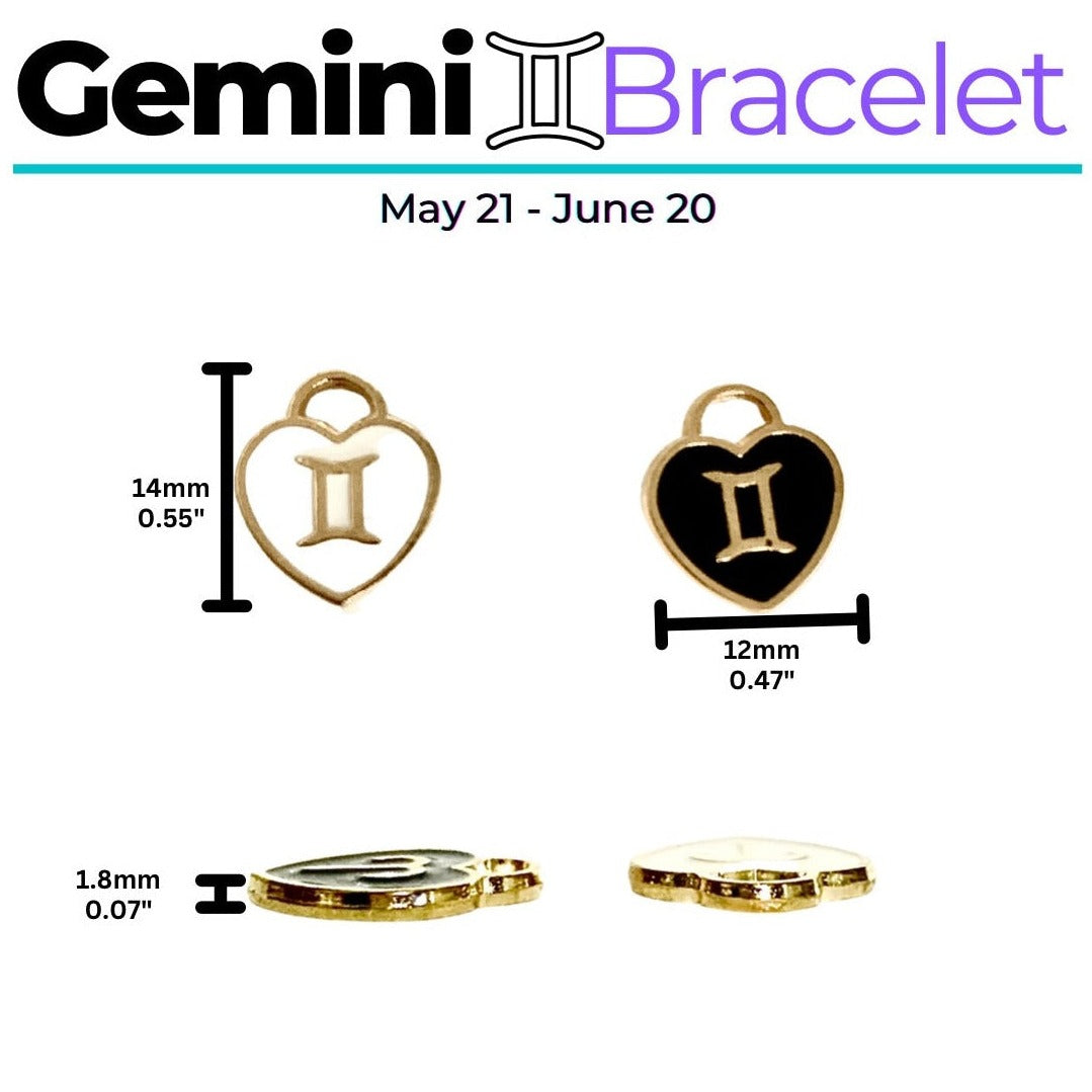 Gemini Zodiac Crystal Charm Bracelet