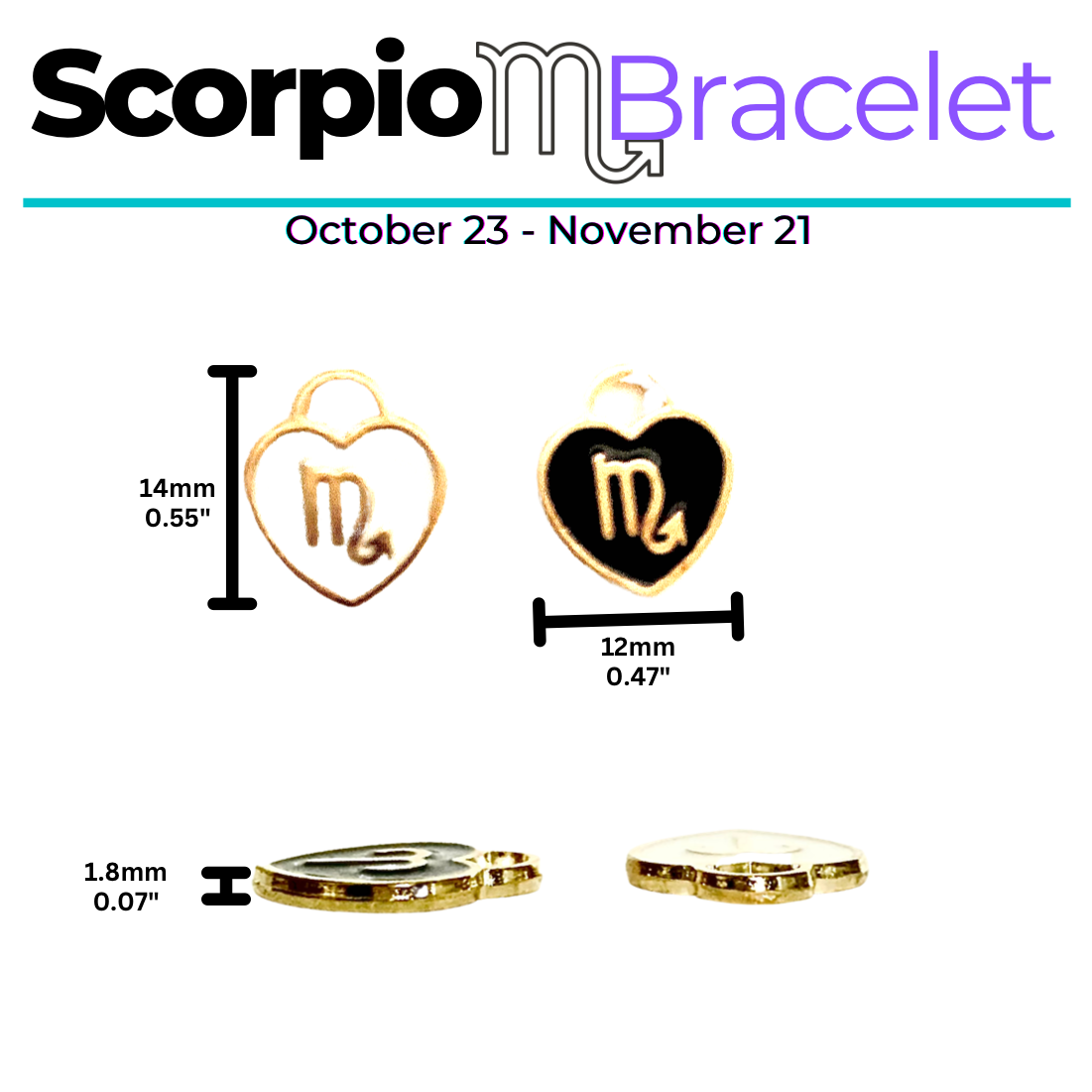 Scorpio Zodiac Crystal Charm Bracelet