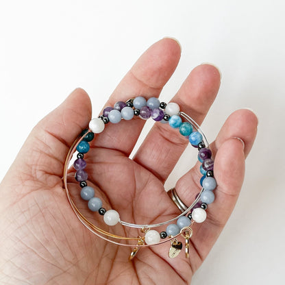 Aquarius Zodiac Crystal Charm Bracelet