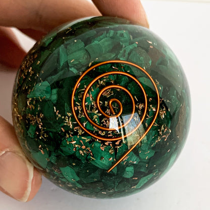 Malachite Orgone Sphere | Malachite | Rock This Way Crystal Shop