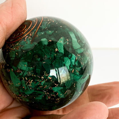 Malachite Orgone Sphere | Malachite | Rock This Way Crystal Shop