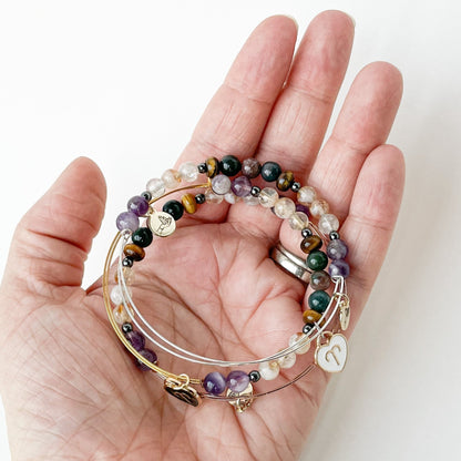 Aries Zodiac Crystal Charm Bracelet